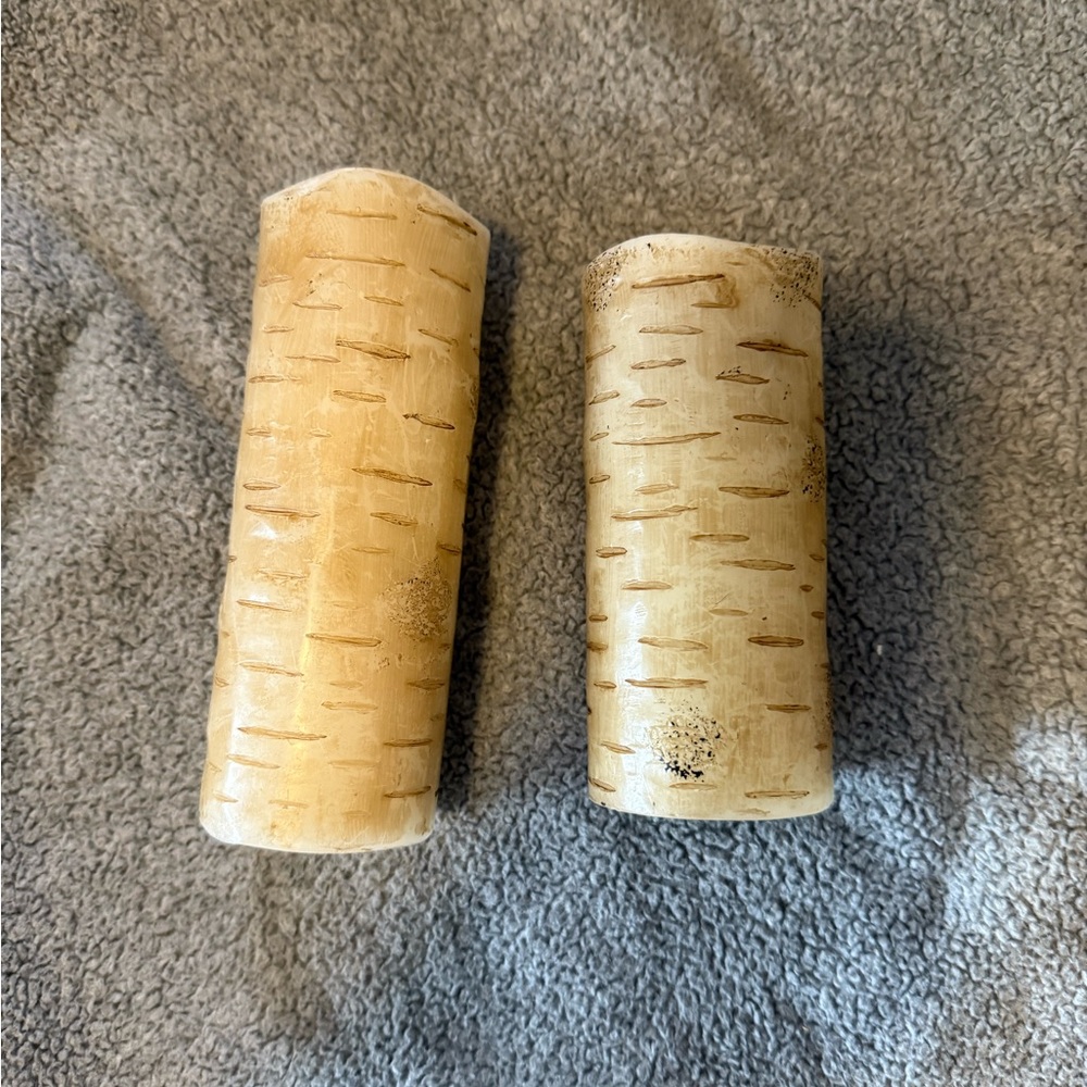 Natural wax Birch Candles LED with battery